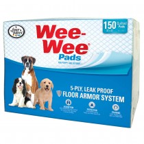 Four Paws Wee-Wee Pads 150 pack White 22" x 23" x 0.1"