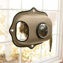 K&H Pet Products EZ Mount Window Bubble Cat Pod Tan 27" x 20" x 7.5"